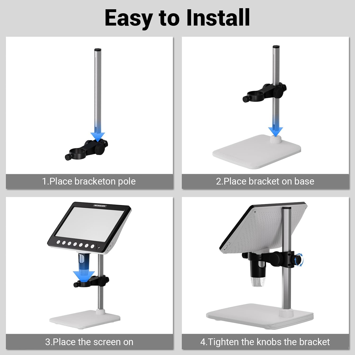 Coin Microscope for Error, 7'' LCD Magnifying Glass with Light, 1200X & 1080P Soldering Microscope, 32GB Coin Magnifier with 8 Adjustable LED Lights, Cool Gadgets Microscopes for Coins, Jewelry