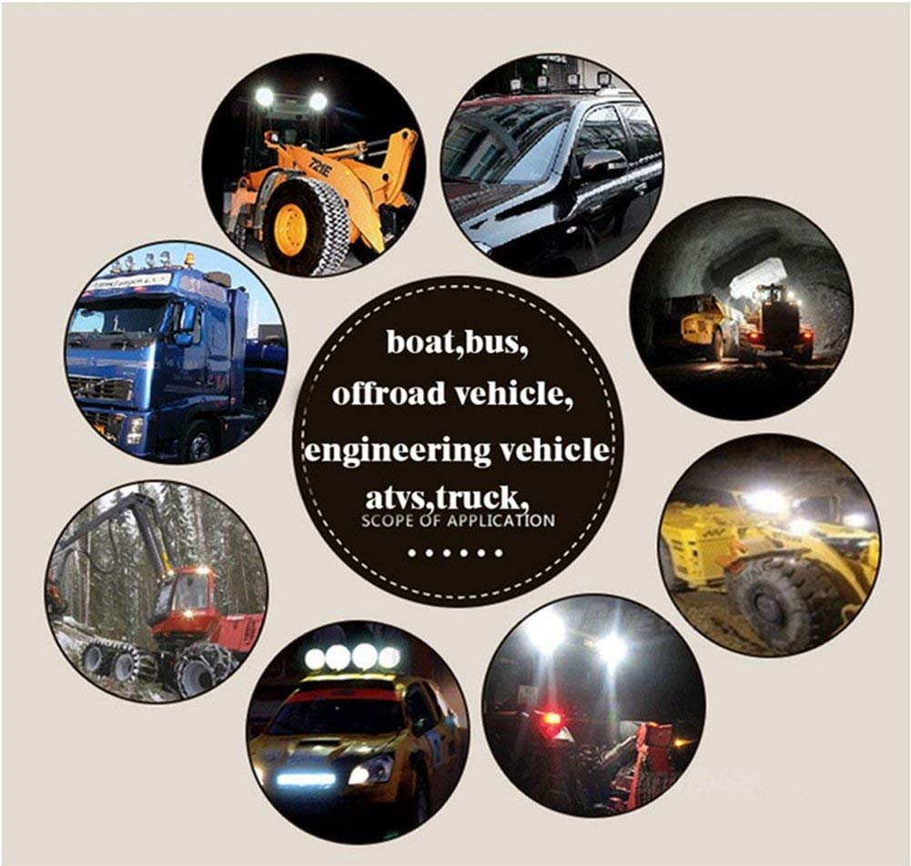 Willpower 10 sztuk Reflektory LED Ciągnik 27W Reflektor Roboczy Led 10 cm Światła Robocze Wodoodporne IP67 Flood dla Ciężarówek Samochód Off Road Off Road Pickup ATV SUV Łódź 12 V 24 V Kwadrat