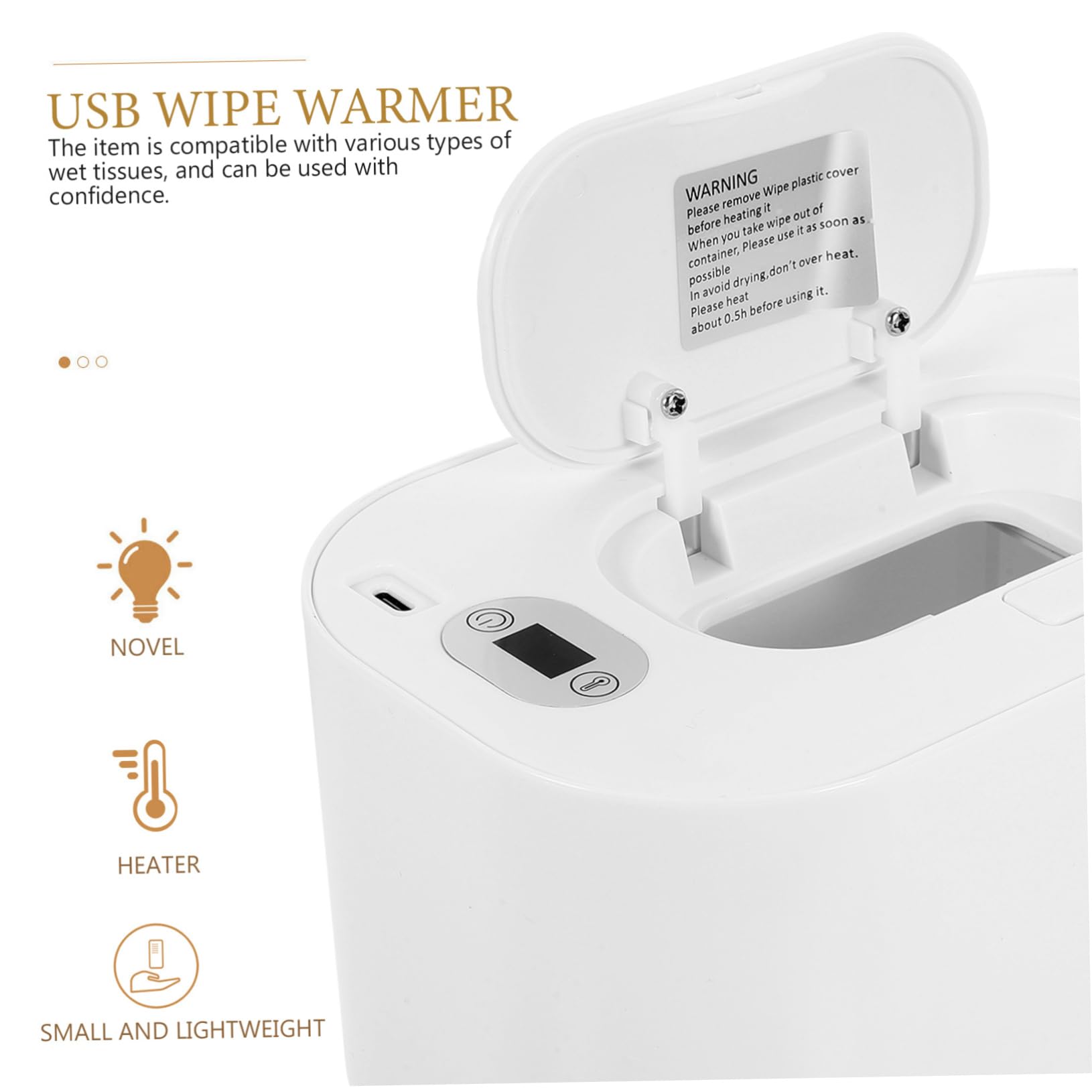 TOYANDONA 2st Wärmer Wischen Babytücher Auto Feuchttücher Heizung Papiertücher Babytuchwärmer Baby-gewebewärmer Nassgewebe-erhitzer Baby-wischtuchwärmer Thermobox Tragbar Abs Reisen Weiß