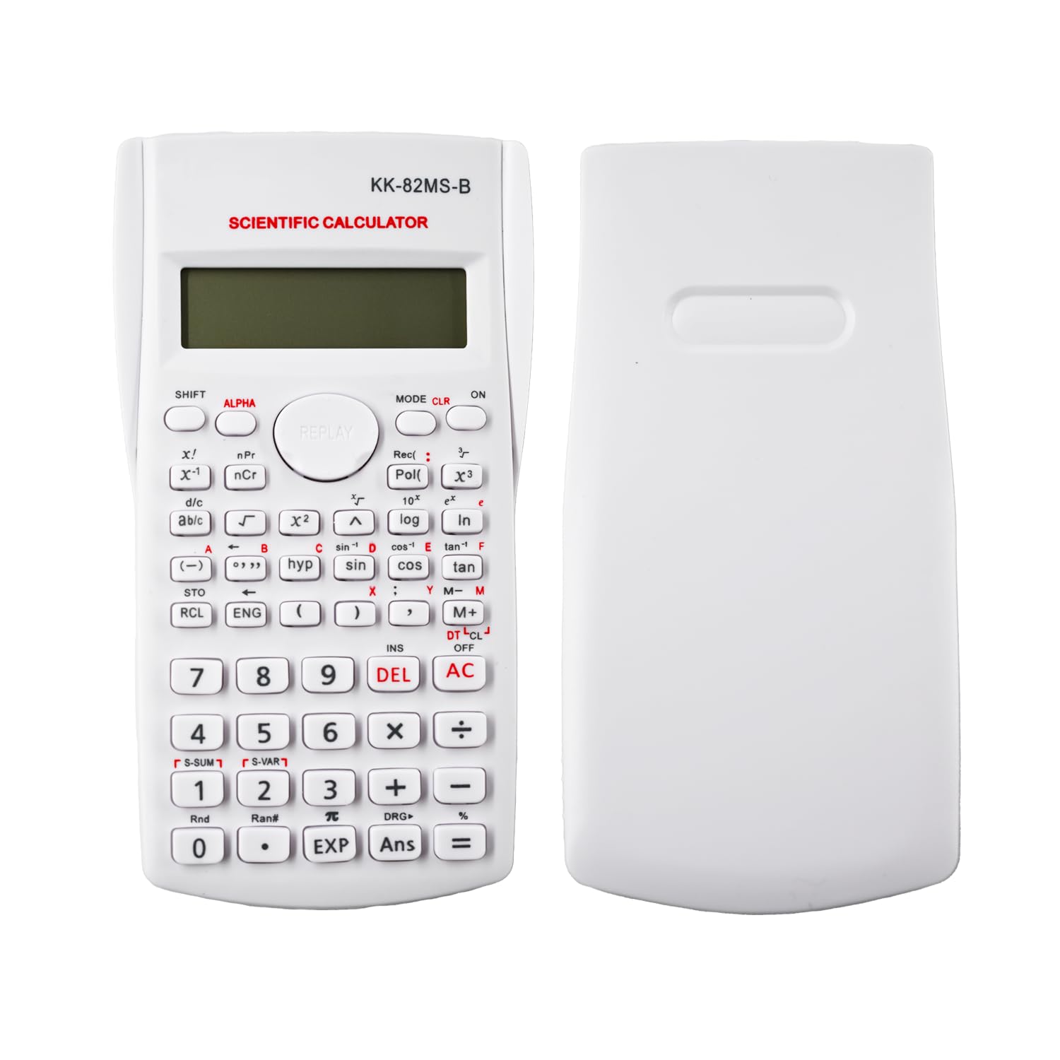 KK-82MS-D Scientific Calculator,Engineering Scientific Calculator with 240 Functions,2-Line Display for School Exams Office Business Home Use,White