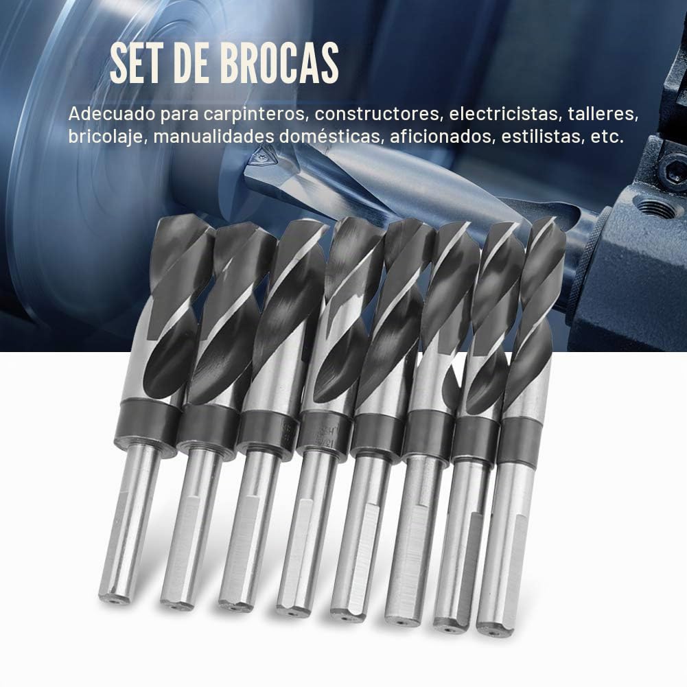 Juego de Brocas HSS de Metal, 8 Piezas, Tratadas Térmicamente, Industriales para Taller