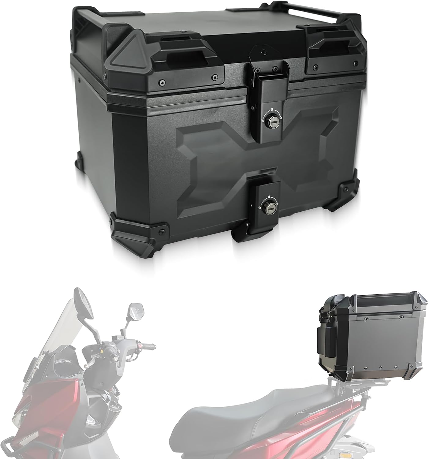 JFG バイク リアボックス トップケース 45L 大容量 レザーライナー付き