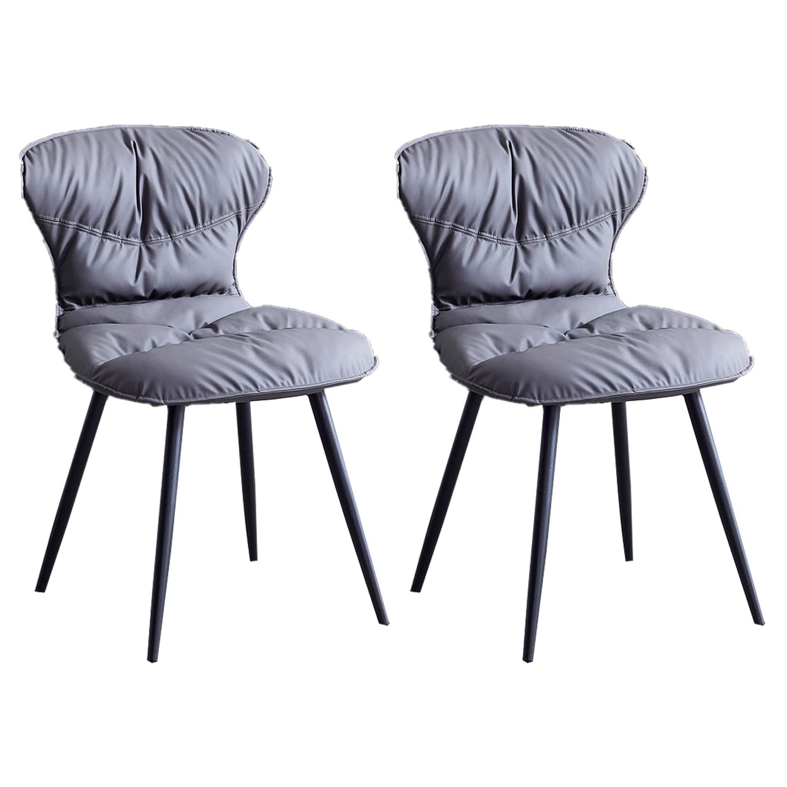 Chaise de salle à manger lot de 2 en similicuir avec dossier confortable pour repas