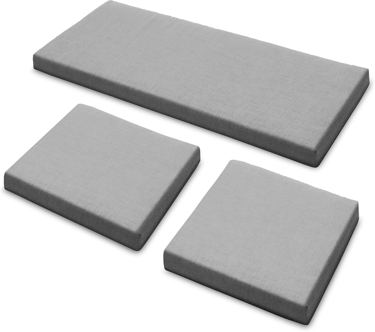 Sapphire Collection 3 Pieces Replacement Cushions Set for Rattan Chairs Sofa Patio Garden Outdoor Furniture - Water Resistant, Lightweight, and Durable - Multiple Colors Available (Gray)
