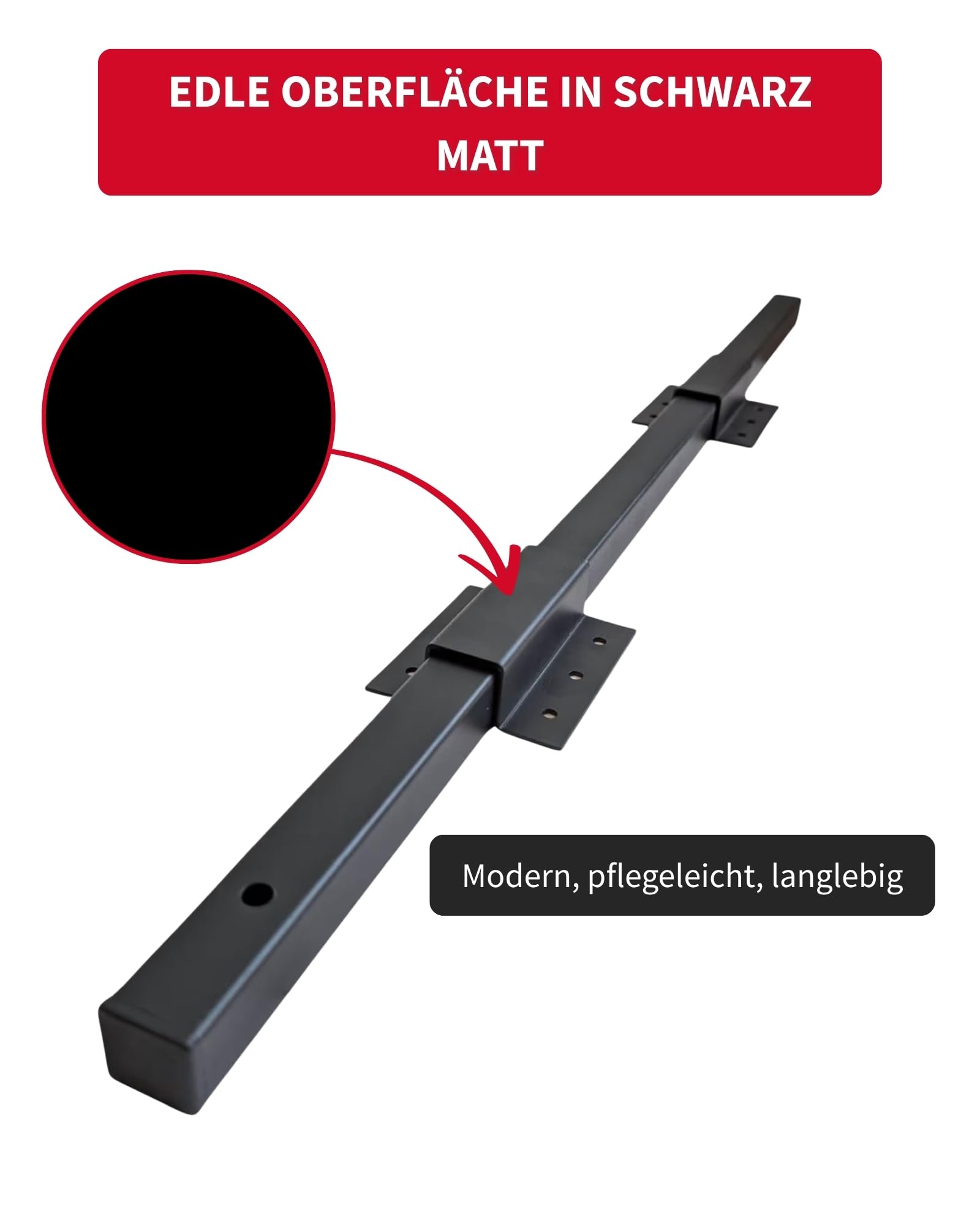 Gedotec Tischverlängerung 810 mm - 2 Stück Tischplattenverlängerung inkl. Befestigungsmaterial - Stahl schwarz matt - Verlängerung Esstisch aus Stahl, Tisch-Erweiterung für unter die Tischplatte