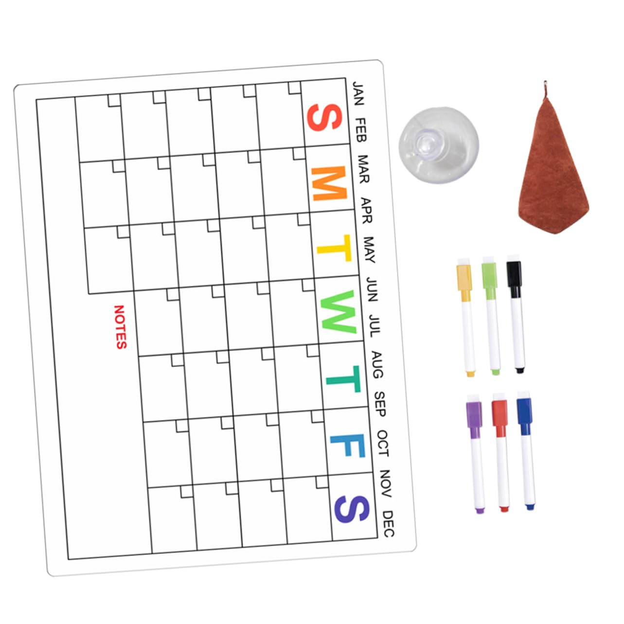 4 Ensembles bloc calendrier mensuel tableau effaçable à sec planche liste tableau effacable tableau effaçable tableau de planification magnétique ustensiles de cuisine coton