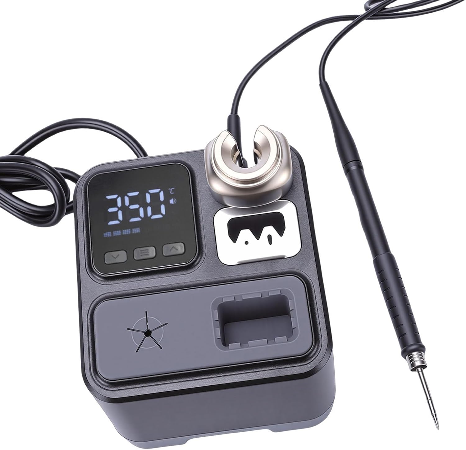 65W Soldering Station, Digital LED Display 2S Fast Heating Soldering Iron Kit 100480C Temperature Range Auto Sleep Mode, with Intelligent PID Temperature Control (US Plug)