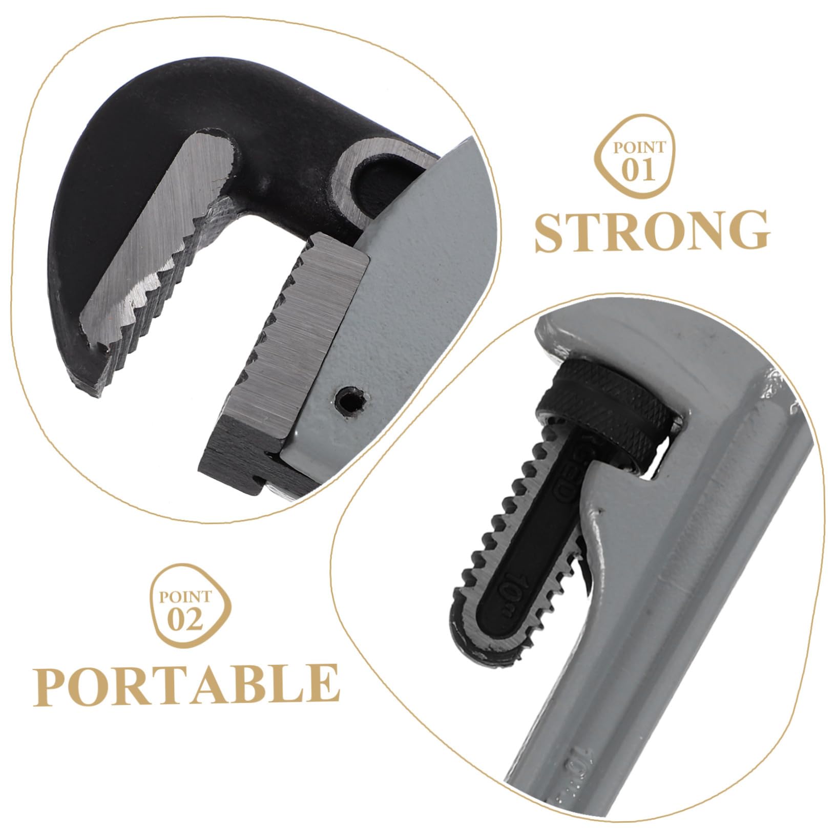 Llave Ajustable para Fontanería Herramienta Pesada de Aluminio y Acero -vanadio Llave de Tubería Antideslizante para Baño y Plomería