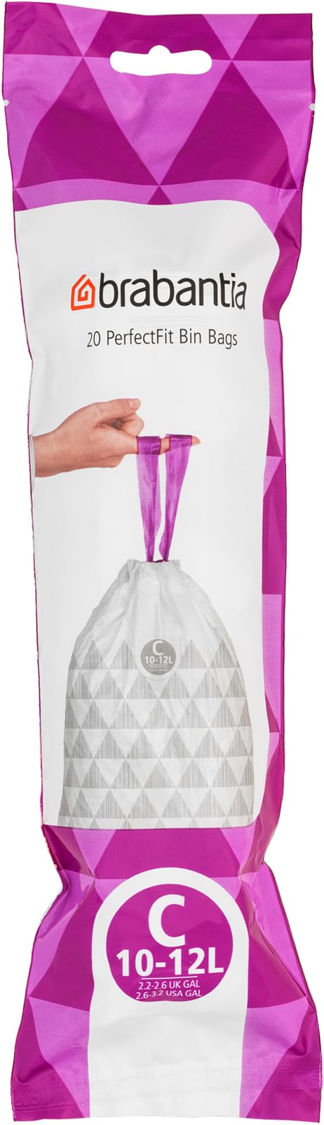 Brabantia Bin Liners Size C 10-12L Litre 20 Waste Bags Sacks Type C