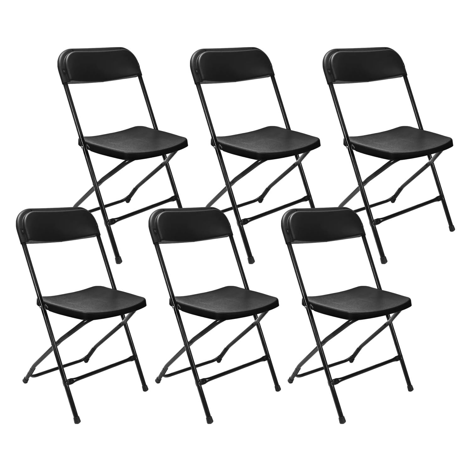 7H SEVEN HOUSE Pack 6 Sillas Plegables de Resina Garden Negro 45x44.5x79cm 7house