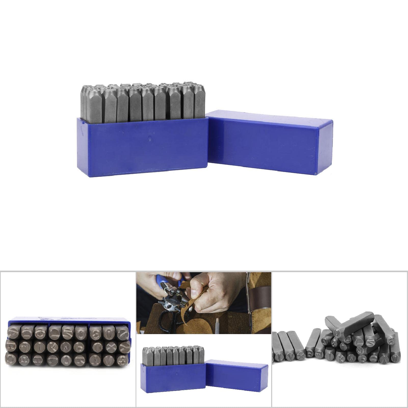 Numer Stempel stalowy List Zestaw stempli stalowych Narzędzie Forma stalowa Wysokiej jakości Trwałe Precyzyjne znakowanie dla rzemieślników Artystów Drewno Skóra Metal 9/27 szt. (Zestaw 27-częściowy