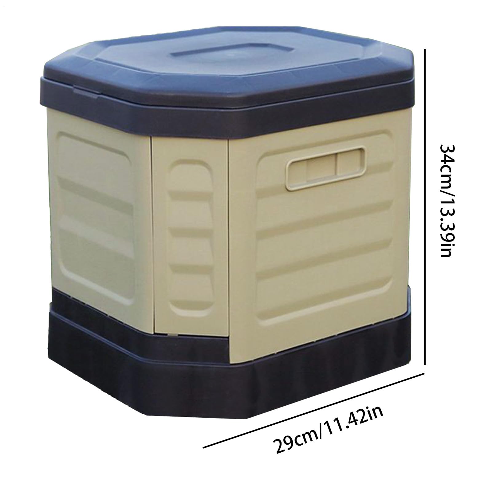 Przeno? toaleta kempingowa, sk?adany nocnik podró?ny z wiadrem ?mieci, toaleta zewn?trzna, kompaktowe rozwi?zanie ?azienkowe wycieczki, w?drówki, przyczep?, kampera i survival, czarna kremowa
