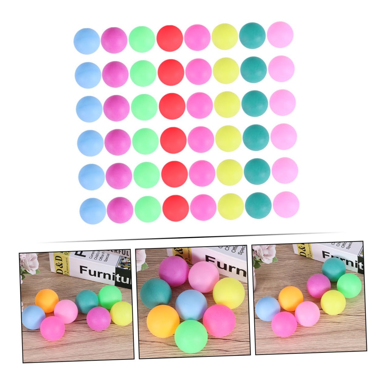 VICASKY 2sets 50pcs Table Tennis Balls for Home Parties Durable Material for Game Props Entertainment Venues Crafts and Fun Activities 50pcs*2