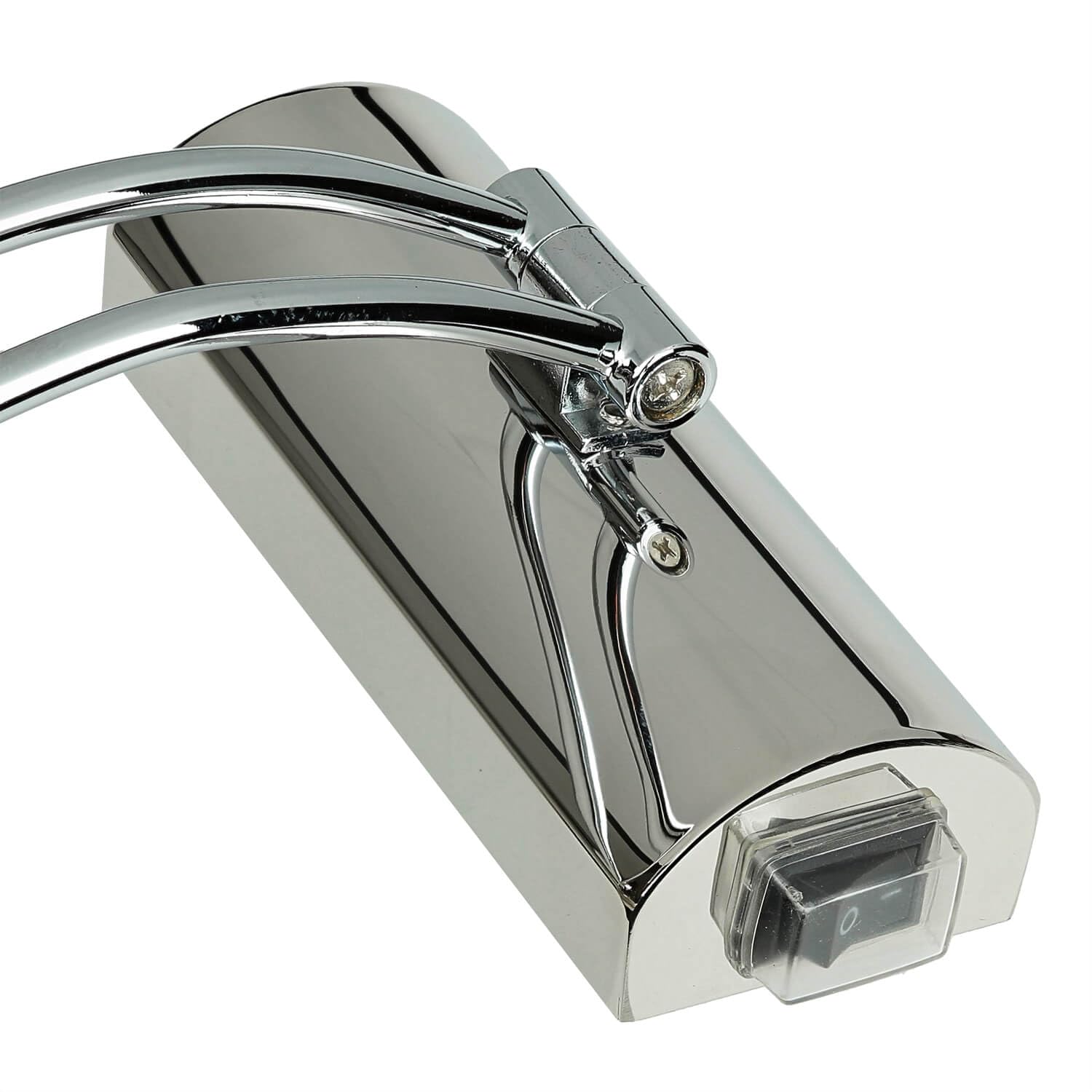 Licht-Erlebnisse LED Spiegelleuchte Chrom IP44 mit Schalter schwenkbar 4000 K B: 40 cm Metall Wandlampe Spiegel Bad Badezimmerleuchte Wand