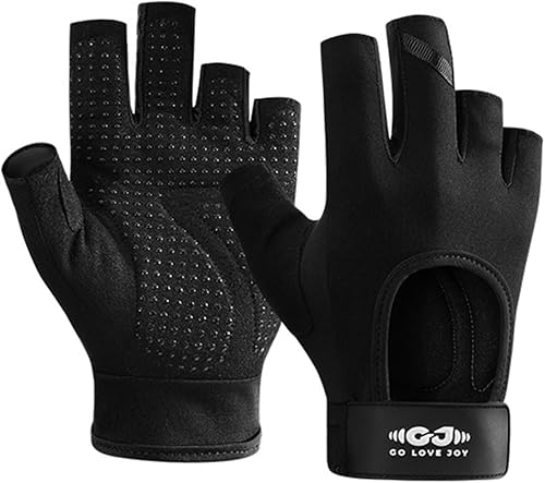Guantes de entrenamiento para mujeres y hombres, guantes antideslizantes sin dedos para levantamiento de pesas, guantes de entrenamiento para