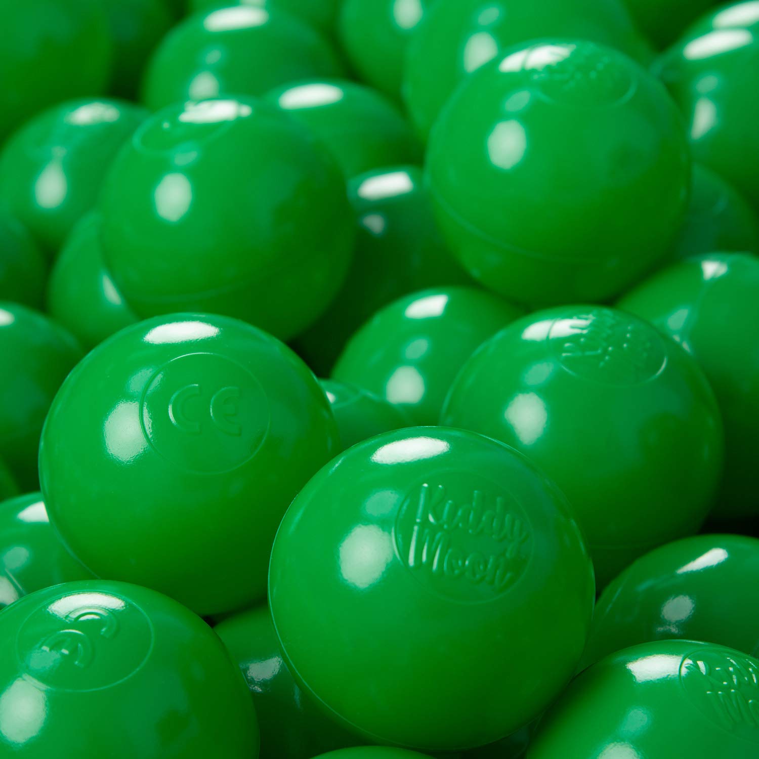 KiddyMoon Soft Plastic Play Balls For Children 300 Balls/6Cm-2.36In Colourful Made In EU, Green — image 1