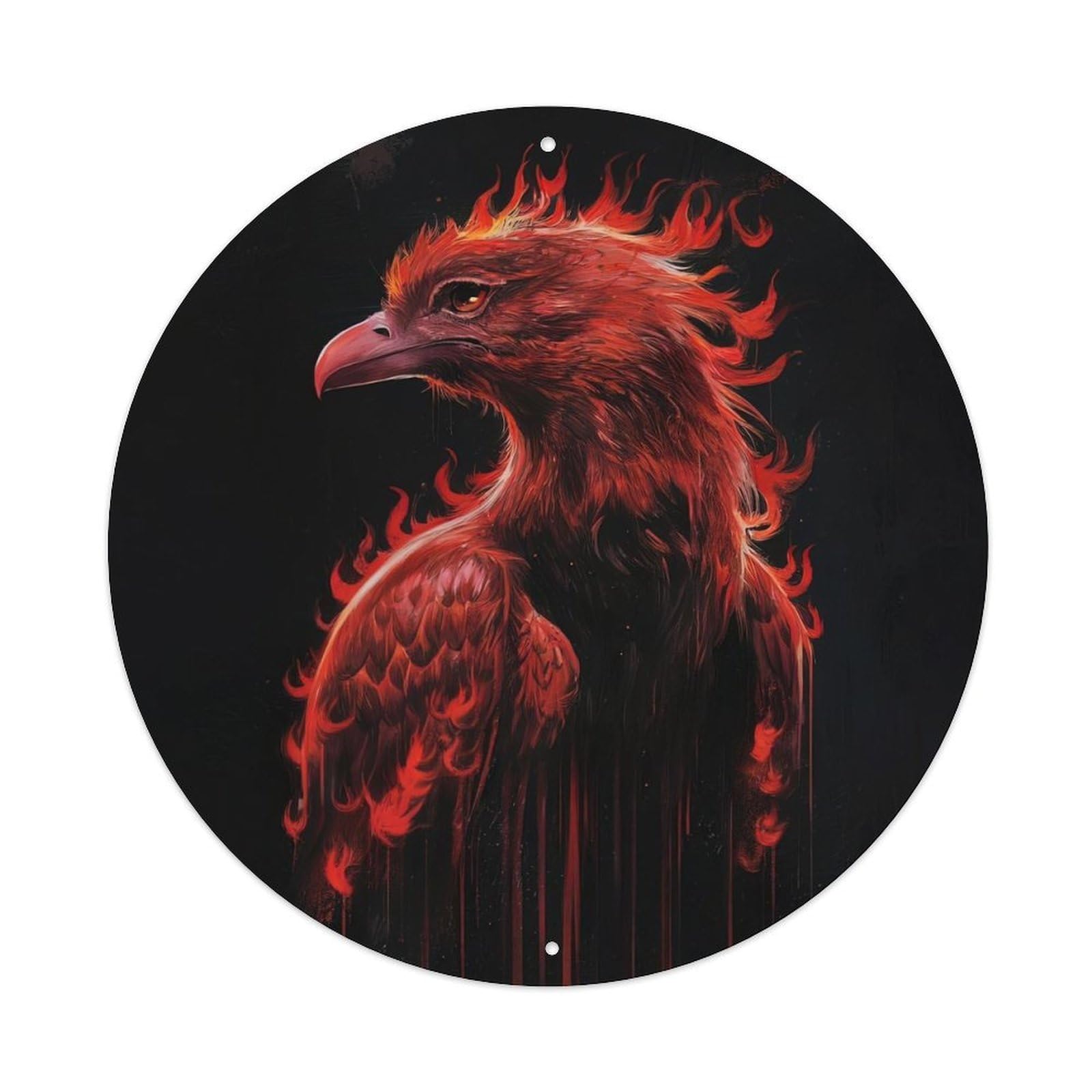 Mythical Creature Phoenix Dark Fantasy Fire Bird Rebirth Flame Art Vintage Metal Tin Sign Plaque Wall Decor for Cafe, Club Bar, Office, Garden Metal Poster 8x8Inch