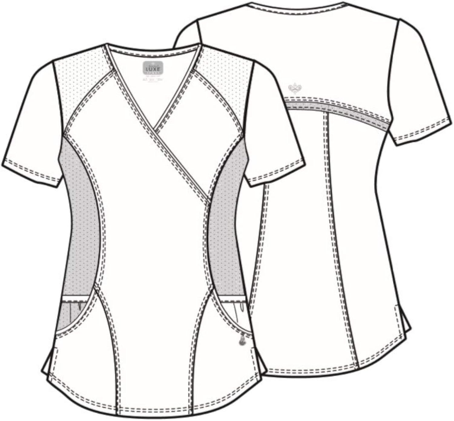 Cherokee Luxe Sport Women Scrubs Top Mock Wrap CK603 4X-Large Plus White