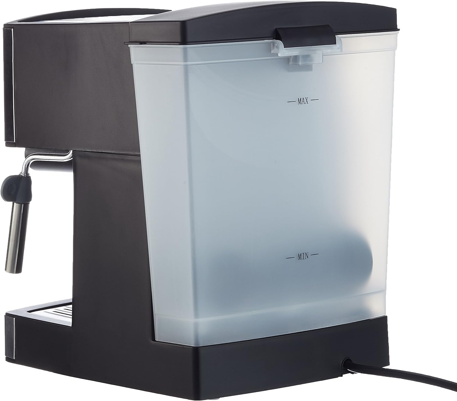 Mesko MS 4403 Macchina caffè Espresso Manuale Cappuccino, 15 Bar, per Grani Macinato, Serbatoio da 1,6L, Vaporetto Schiumatore di Latte, Scaldatazze, Acciaio Inox/Nero, 850W