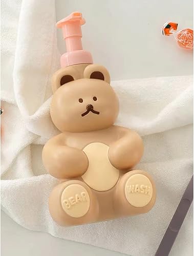 Miniatura 4 de Botella con bomba de espuma, dispensador de jabón de oso lindo para niños, dispensador de loción para encimera de baño, dispensador de jabón líquido