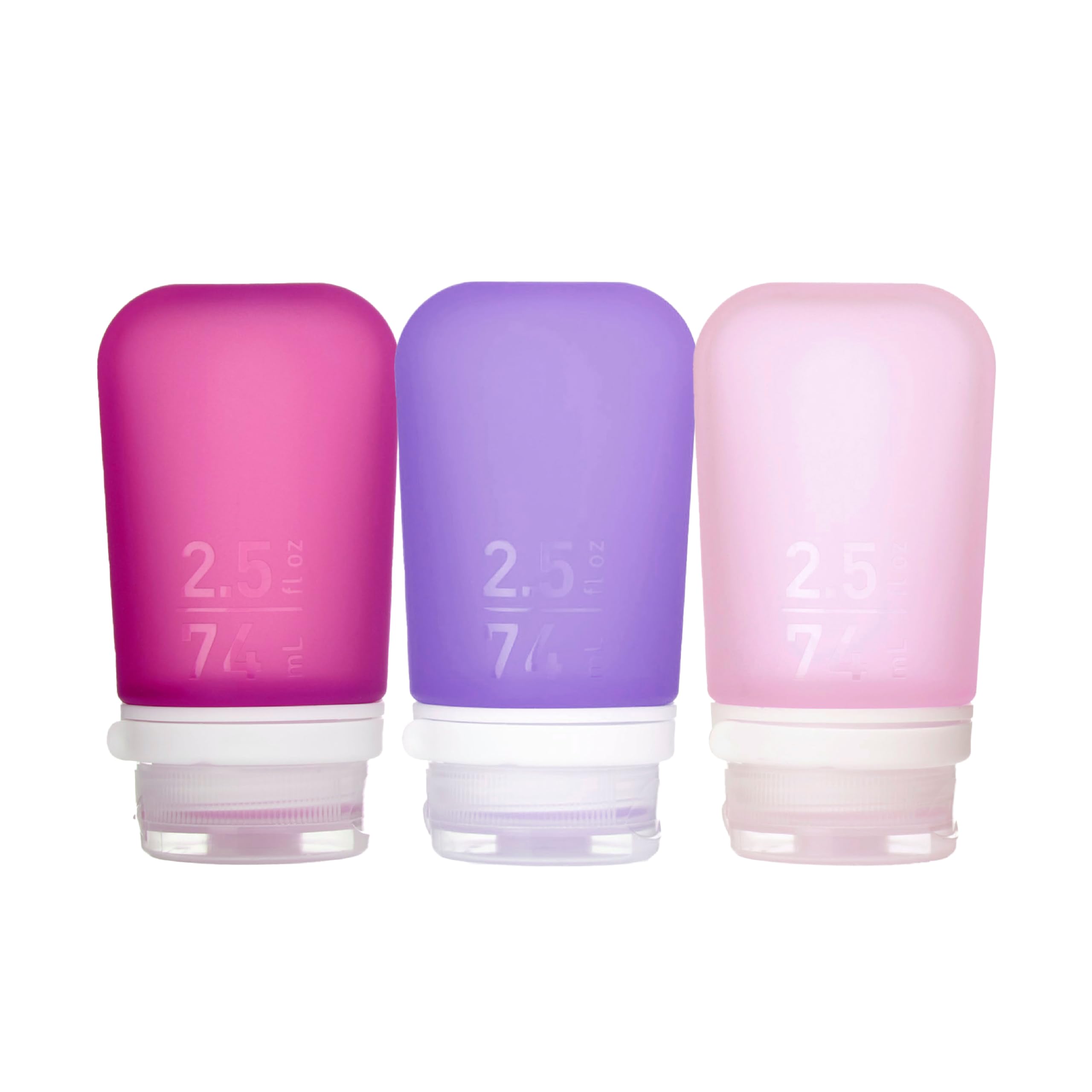 humangear GoToob+ 3-Pack, Medium (2.5 fl oz), Rose/Lilac/Magenta