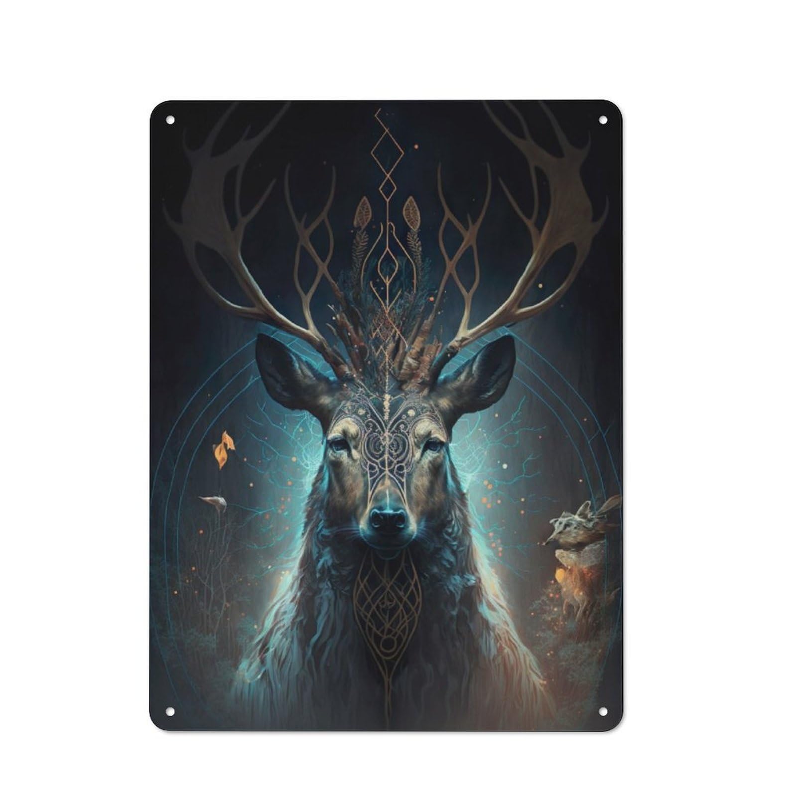 Junmoney Fantasy Deer Retro-Style Metal Plaque 40X30cm For Kitchen Or Home Bar, Gift For Home Bar Enthusiasts During The Christmas Season