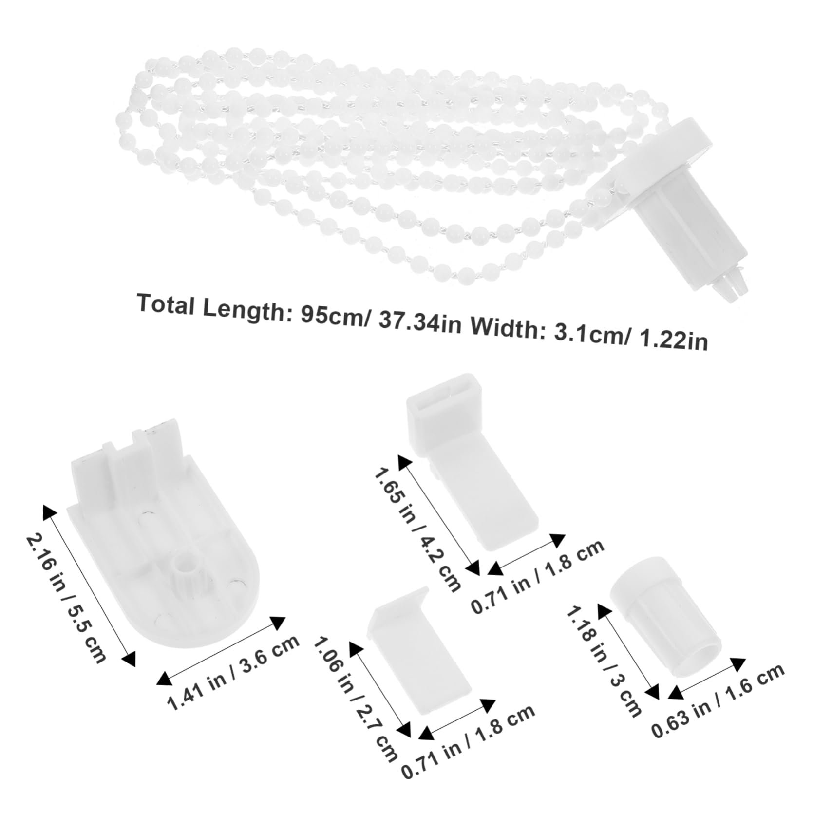 SOLUSTRE 1Set Roller Shade Clutch Repair Kit with Bead Chains and Fittings for Easy Installation Curtain Accessories for Roller Blinds and Curtains