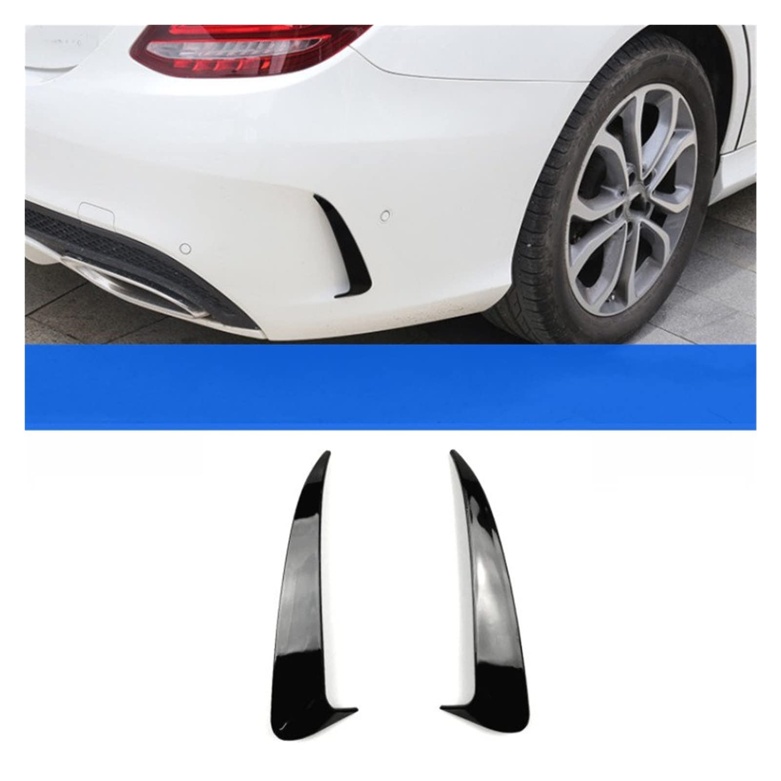 Becquet Lèvre Pare-Chocs Avant Noir Brillant - Kit Carrosserie Pour Mercedes Classe C W205 C205 AMG-Line 2019-2021