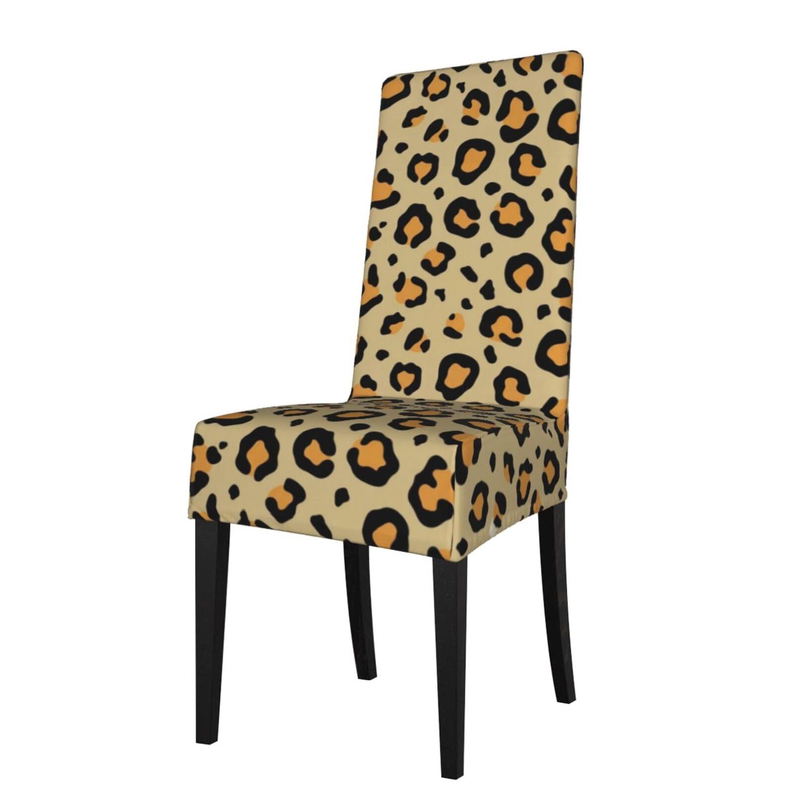 LKYMOH Cheetah Print, Chair Covers Stretch Chair Slipcovers for Dining Room, for Party Pet Protection Universal Fit Soft Polyester