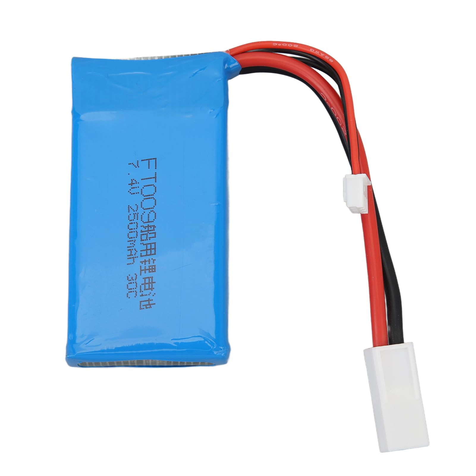 Batería de Litio RC 7,4 V 2500 mAh, batería de Barco de Control Remoto de Alta Capacidad, batería LiPo Ligera y Duradera con protección contra sobrecarga, reemplazo para lancha