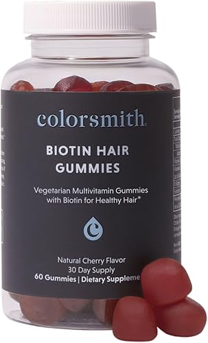 Gomitas biotina para el cabello, multivitamínico vegano, sabor a cereza y cítricos, 60 unidades, suministro para 30 días