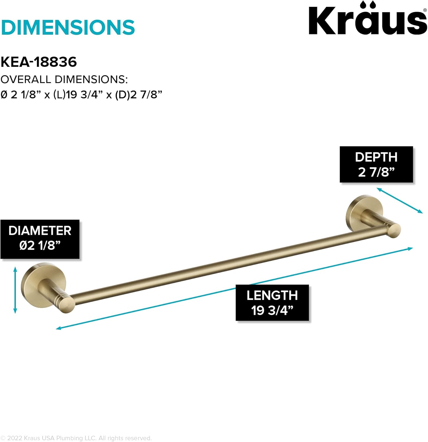 KRAUS Elie Bathroom Toilet Paper Holder in Brushed Gold, KEA-18829BG