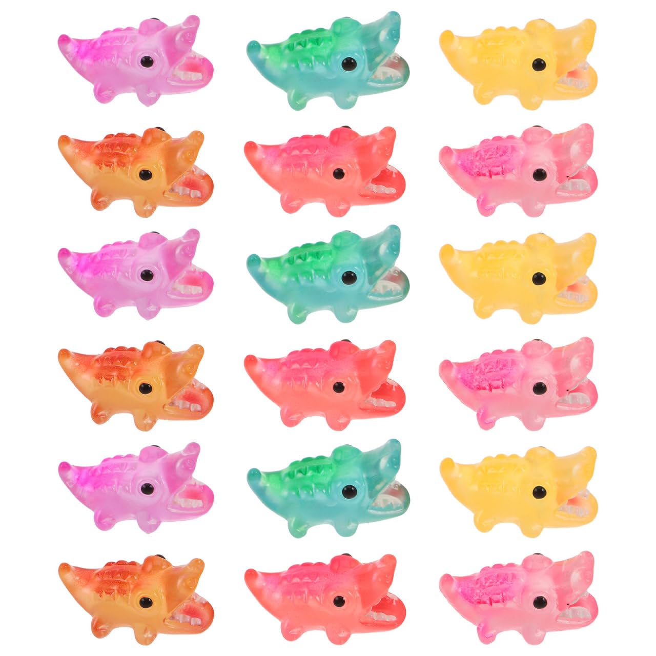 NUOBESTY 18pcs Tiny Resin Animals: Glow-In-The-Dark Crocodile Resin Statues - Tiny Figurines For Outdoor Patio Yard Lawn Indoor Plant Pots Micro Landscape