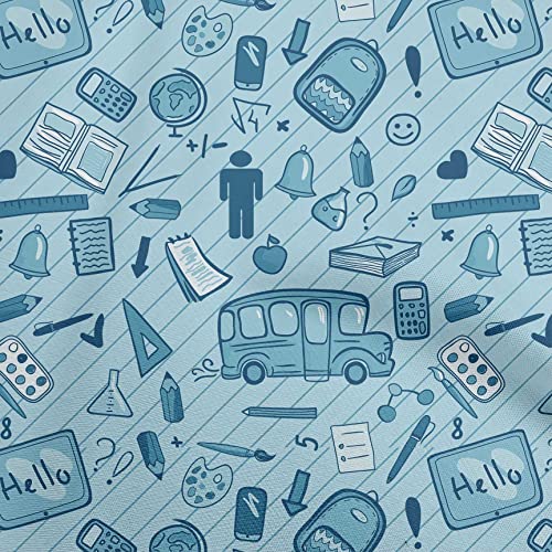 oneOone Cotton Cambric Baby Blue Fabric Kids Sewing Craft Projects Fabric Prints by Yard 56 Inch Wide-7874