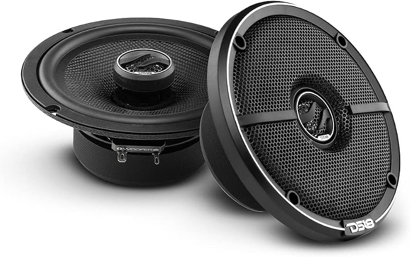 DS18 ZXI-654 6.5" Car Audio Coaxial Speaker with Built in Neodymium Tweeter and Kevlar Cone – 2 Way 240 Watts Max 4 Ohm (2 Speakers)