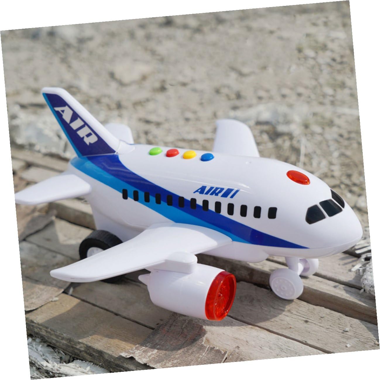 Avión de Juguete Inercial para Pequeños, Modelo Compacto y Ligero, Juguete Educativo Temprano Luces Brillantes, sin Batería, Adecuado para Bebés y Desarrollo Motriz