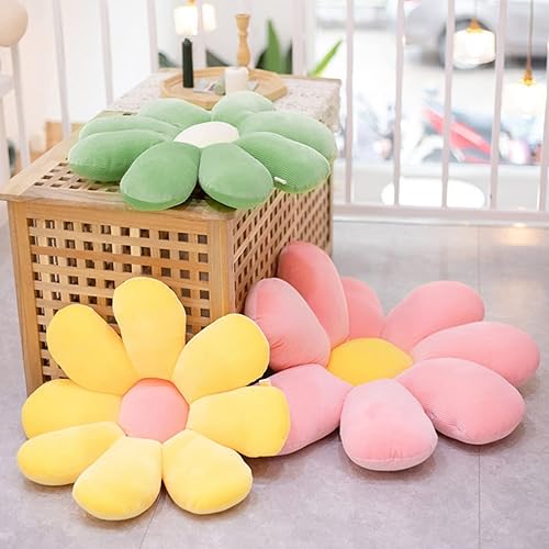 Miniatura 2 de Almohada de suelo de flores, cojín de asiento de margarita, bonita decoración de habitación para niñas, felpa de flores para leer y descansar,