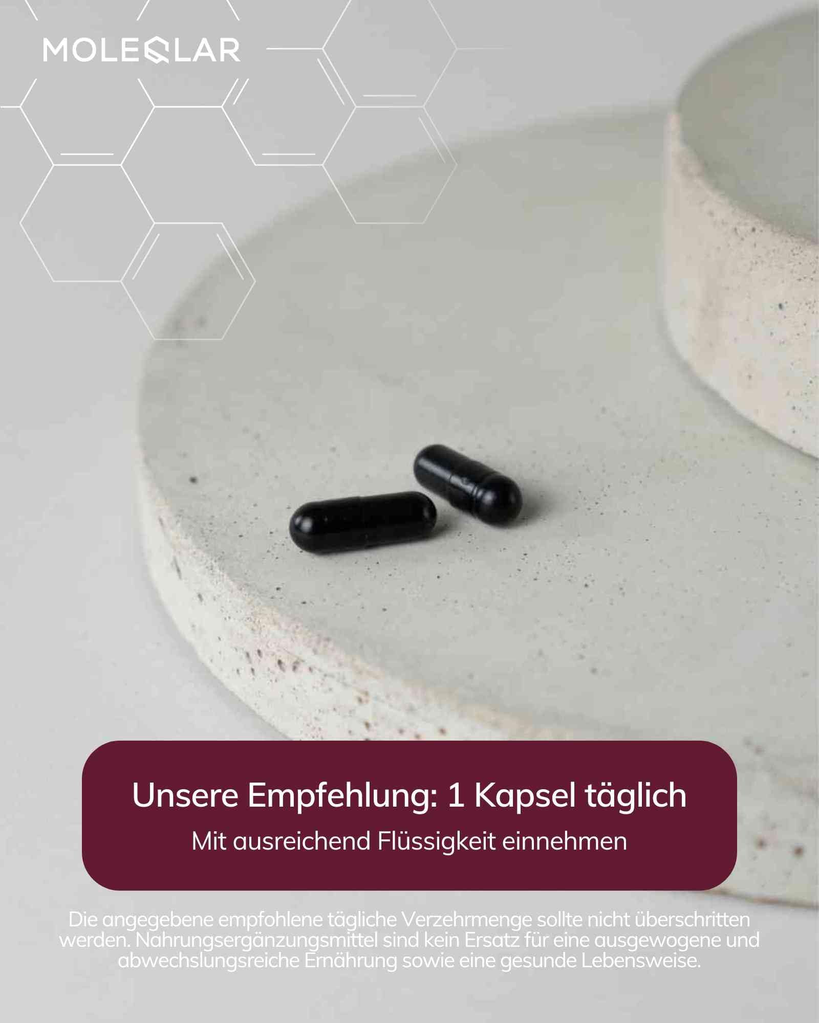 MoleQlar Astaxanthin Kapseln 60 Stück - 8 mg Astaxanthin aus Oleoresin - Markenrohstoff ASTAFIT - Nachhaltig Gewonnen aus Haematococcus Pluvialis - Nahrungsergänzungsmittel
