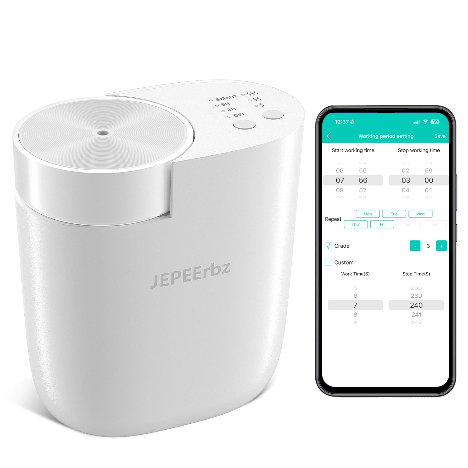 Difusor Aceites Esenciales Sin Agua, Difusor De Enchufe, Control Inteligente Vía App Bluetooth, Cobertura hasta 500 Ft²