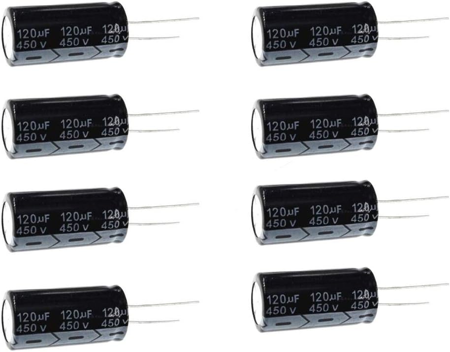 ZHUOYUAN120uF 450V 18X30 +-20 105°C 5 PCS Aluminum Electrolytic Capacitor,120uF 450V Capacitor,120uF Capacitor,450V Capacitor,120uF Capacitor 450V,450V 120uF Capacitor