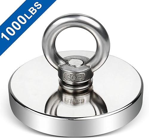 Miniatura 3 de DIYMAG Imanes de pesca de neodimio súper fuertes, 1000 libras (998.7lbs) de fuerza de tracción imán de tierras raras con agujero avellanado diámetro
