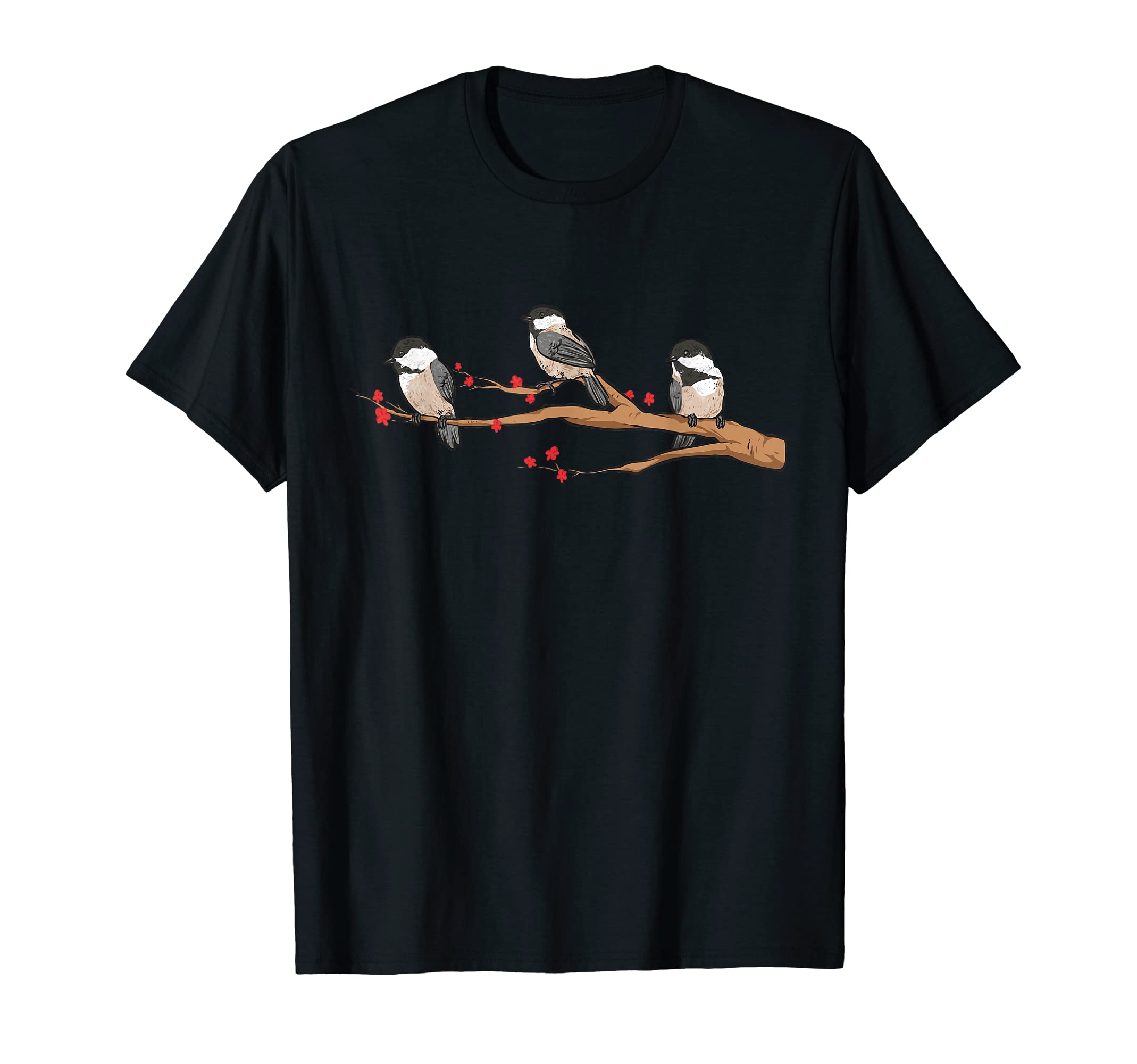 Birding Gifts & Birder Chickadee ApparelChickadee Bird Chickadees On Branch Birding T-Shirt