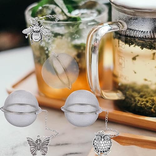 Miniatura 3 de Infusores de té para té suelto, 3 juegos de infusor de té de hojas sueltas, té más empinado, bola de acero inoxidable, filtros de filtro de té de