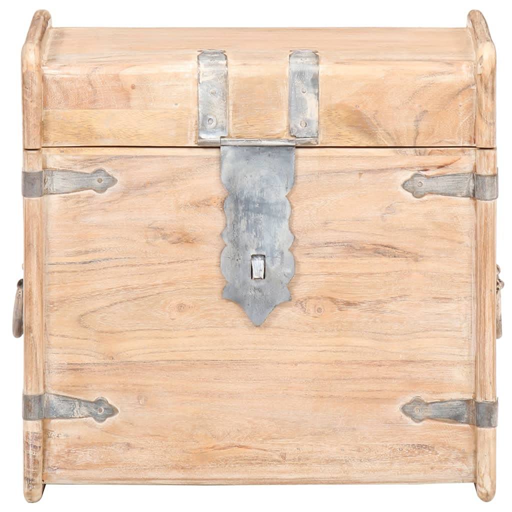 Baúl de madera maciza de acacia con cierre y asas laterales, 40 x 40 x 40 cm, también se puede utilizar como mesita de noche