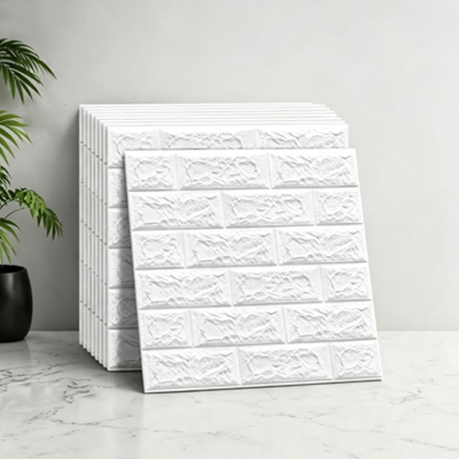 Paquete de 1/2/5/10 paneles de pared 3D autoadhesivos, impermeables