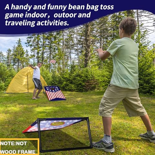 NZQXJXZ Portable Cornhole Board Set with 8 Bean Bags - 3x2 Ft Corn Hole Toss Game for Indoor and Outdoor Parties, Ideal for Kids, Adults, Beach, Yard and Camping - Image 3