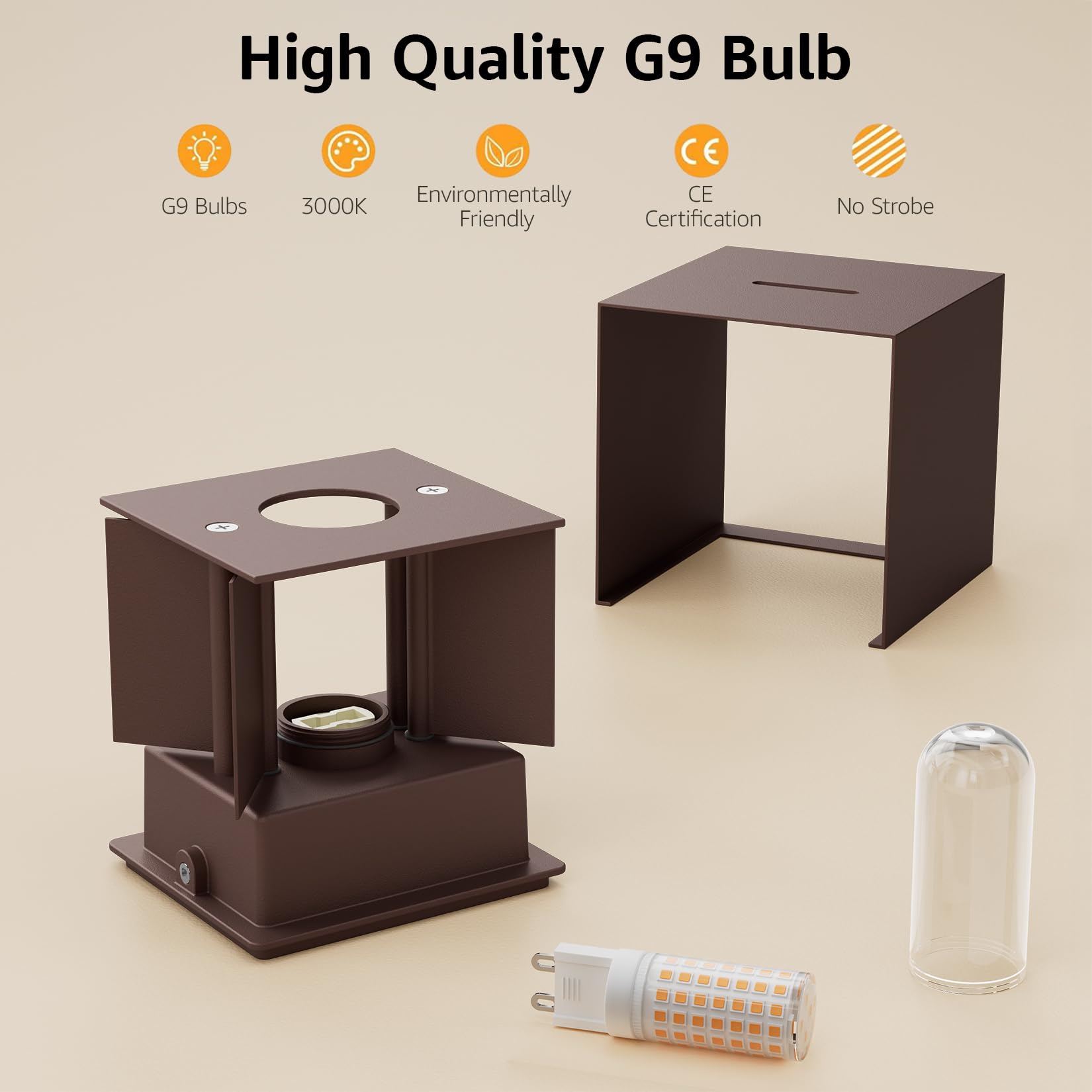 Klighten 2PCS Lampara de Pared Con G9 LED Bombillas Reemplazables Bronze