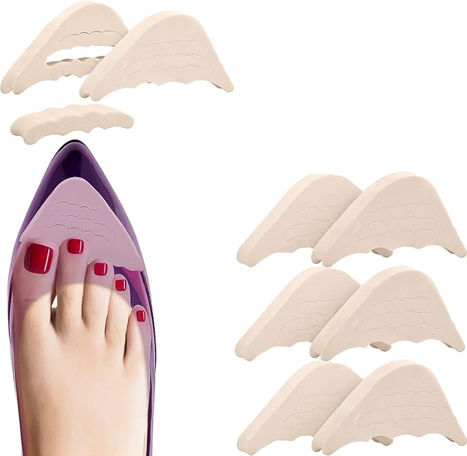 Voarge 4 Pairs Adjustable Shoe Filler Unisex Shoes Too Big Inserts