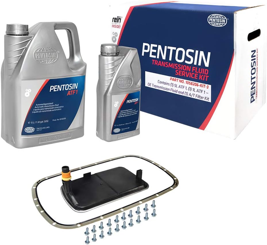 Pentosin 1058206-KIT-3 Automatic Transmission Fluid Service Kit with 6L of ATF 1 and a Rein Transmission Filter, Gasket, and Pan Bolts for Select BMW Vehicles