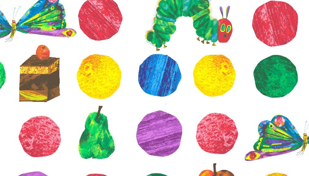 Buy Very Hungry Caterpillar Fabric Large Spots Food Hungry Caterpillar MAK289 from 0.5